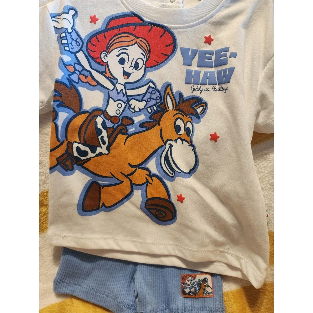 Disney Baby Toy Story Jessie Bullseye T-Shirt and Ribbed Shorts Set 6-9M NEW